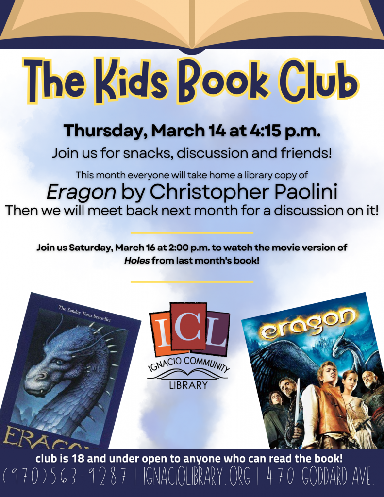 KIDS Book Club – Ignacio Community Library